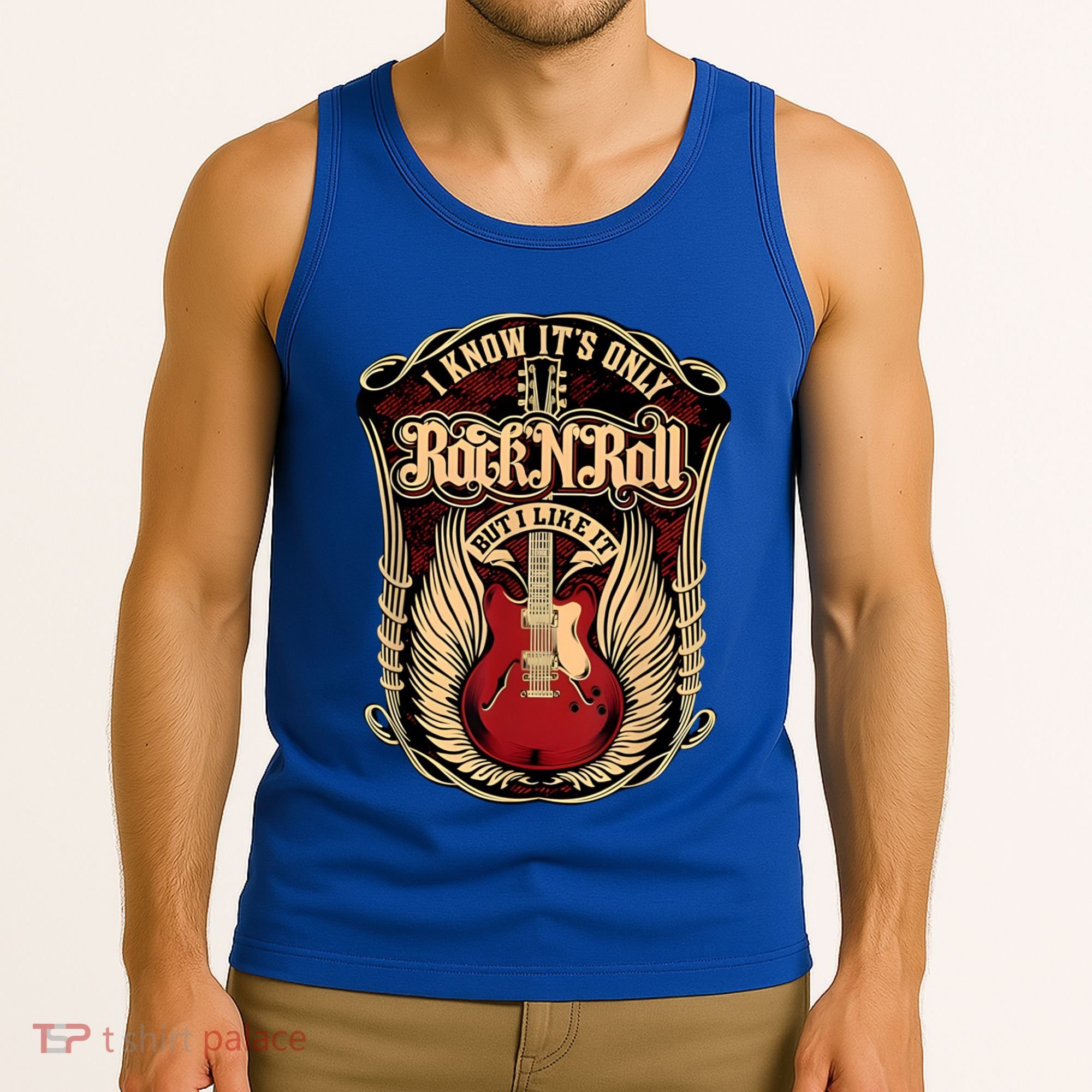 Classic Guitar I Know ItS Only Rock And Roll Crest Cute Gift Tank Top