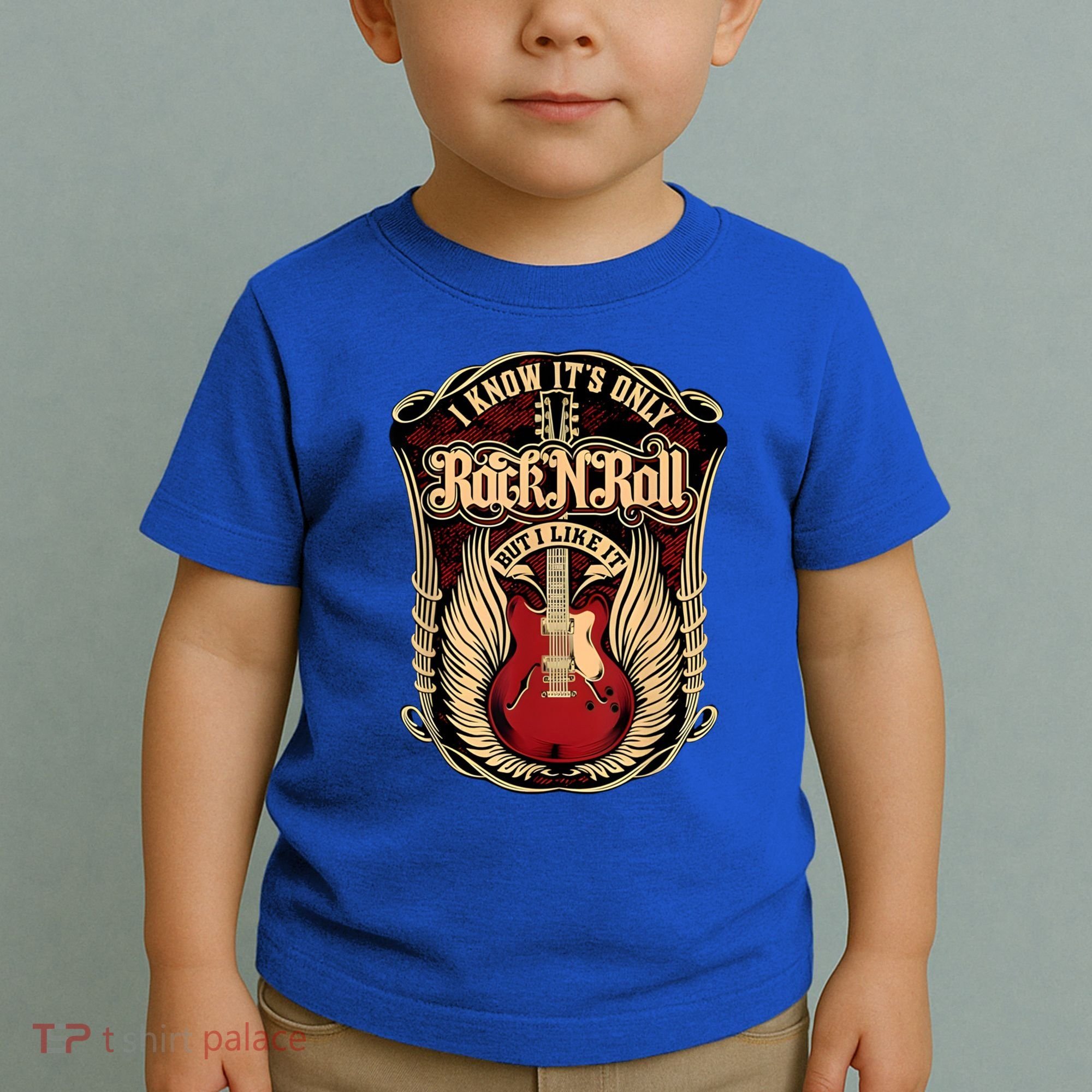 Classic Guitar I Know ItS Only Rock And Roll Crest Cute Gift Toddler T-Shirt