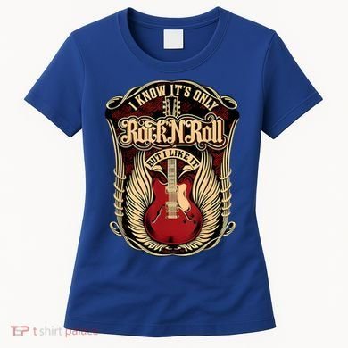 Classic Guitar I Know ItS Only Rock And Roll Crest Cute Gift Women's T-Shirt