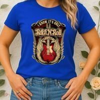 Classic Guitar I Know ItS Only Rock And Roll Crest Cute Gift Women's T-Shirt thumb 2