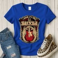 Classic Guitar I Know ItS Only Rock And Roll Crest Cute Gift Women's T-Shirt thumb 3