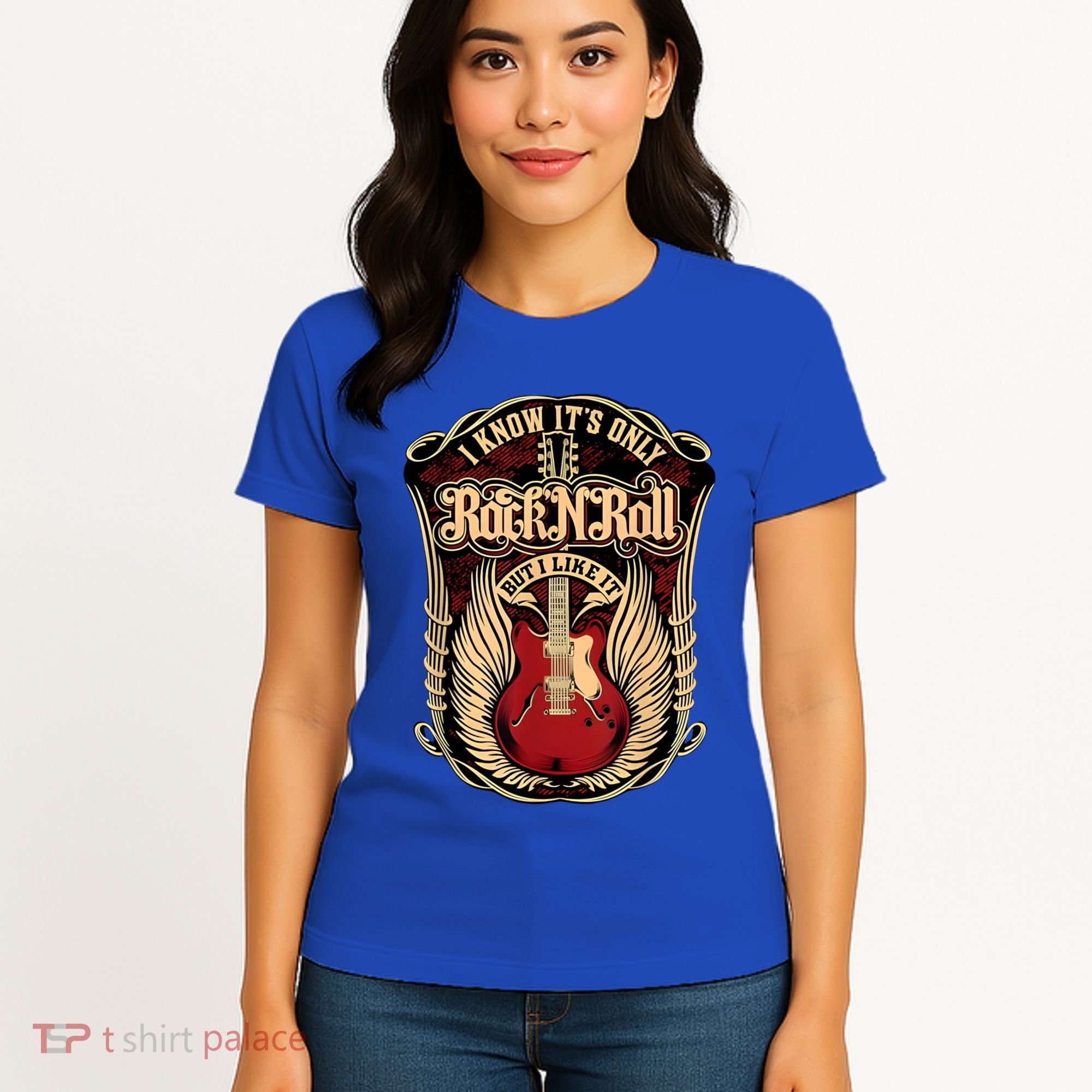 Classic Guitar I Know ItS Only Rock And Roll Crest Cute Gift Women's T-Shirt
