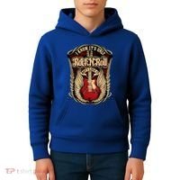 Classic Guitar I Know ItS Only Rock And Roll Crest Cute Gift Kids Hoodie thumb 4