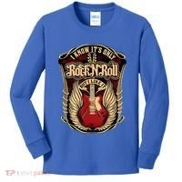 Classic Guitar I Know ItS Only Rock And Roll Crest Cute Gift Kids Long Sleeve Shirt thumb 0