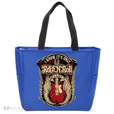 Classic Guitar I Know ItS Only Rock And Roll Crest Cute Gift Tote Bag