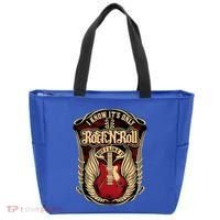 Classic Guitar I Know ItS Only Rock And Roll Crest Cute Gift Tote Bag thumb 0