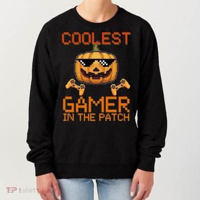 Coolest Gamer In The Patch Pumpkin Halloween Women's Sweatshirt