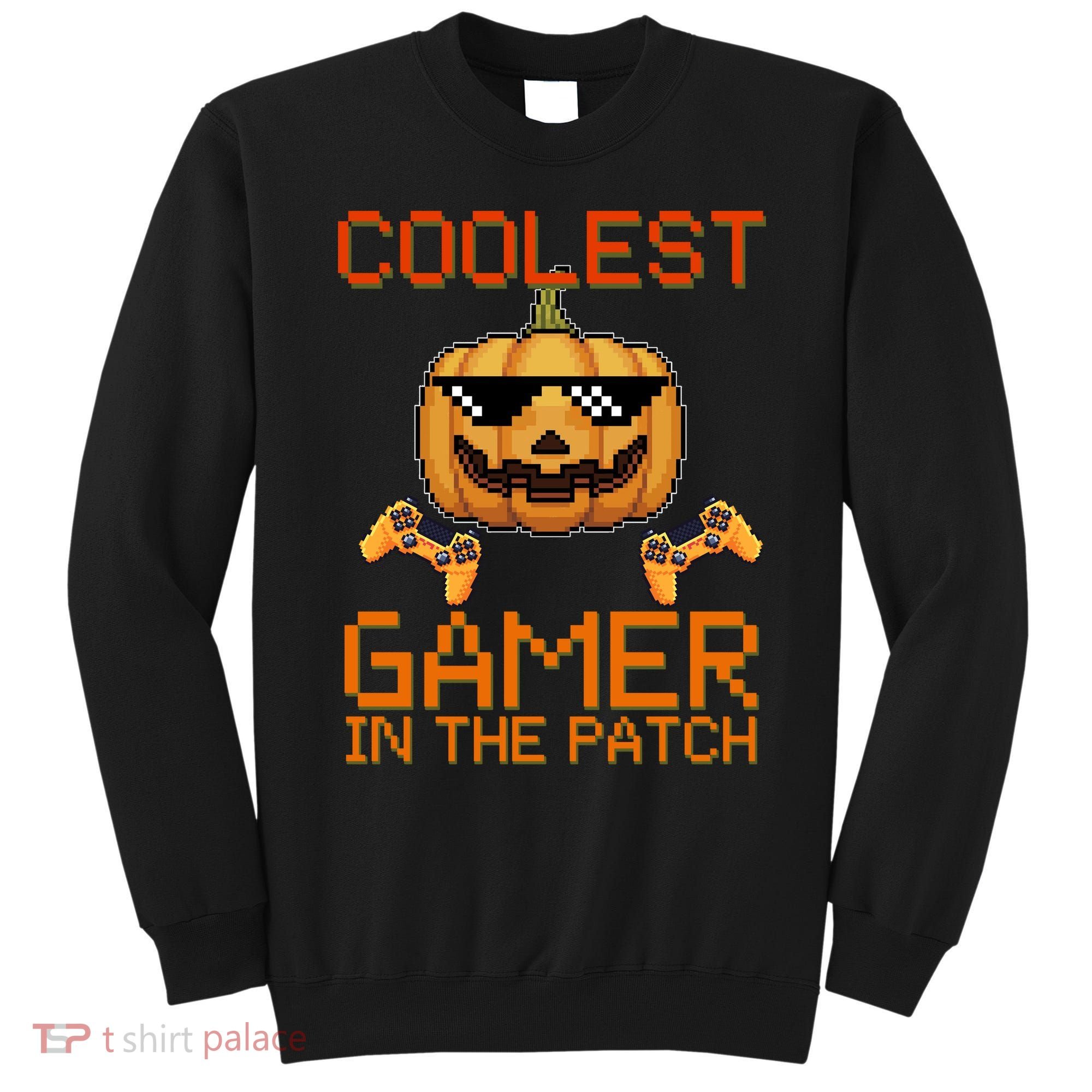 Coolest Gamer In The Patch Pumpkin Halloween Sweatshirt