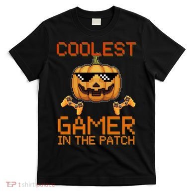Coolest Gamer In The Patch Pumpkin Halloween T-Shirt
