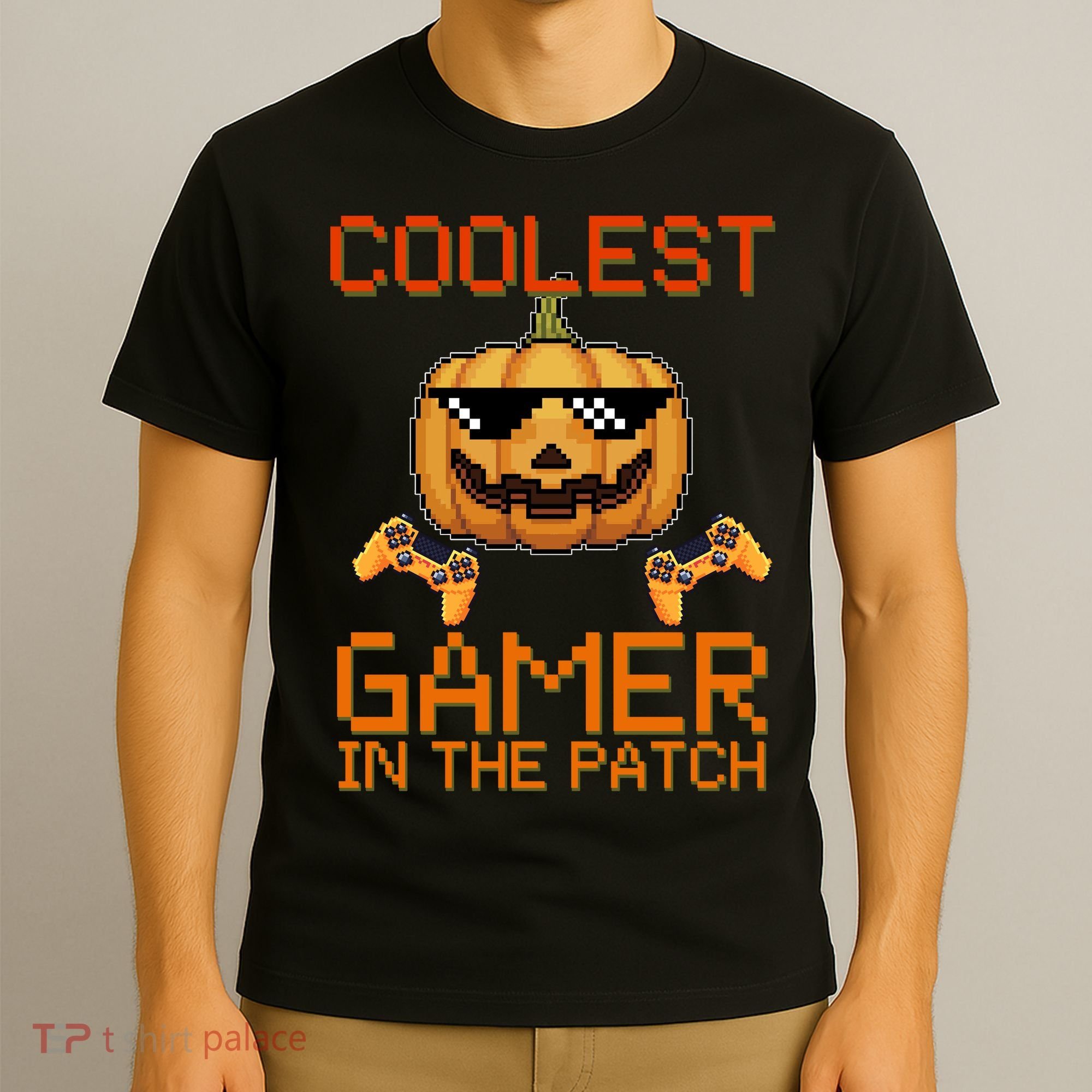 Coolest Gamer In The Patch Pumpkin Halloween T-Shirt