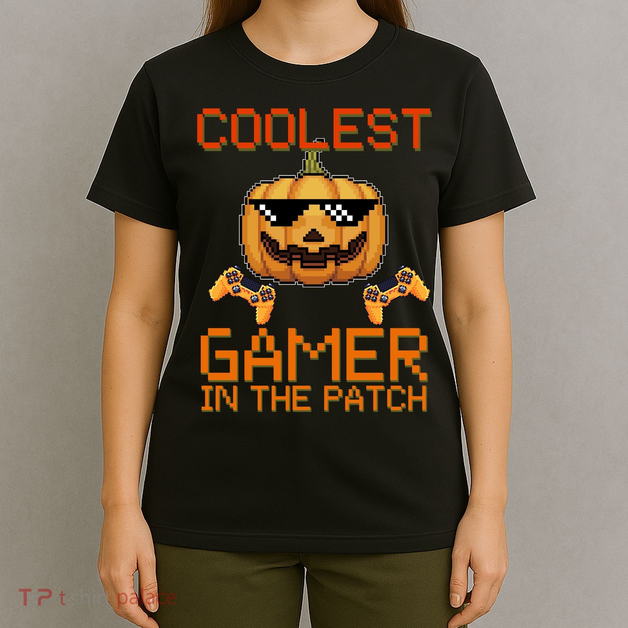 Coolest Gamer In The Patch Pumpkin Halloween T-Shirt