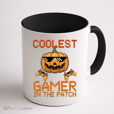 Coolest Gamer In The Patch Pumpkin Halloween Coffee Mug back
