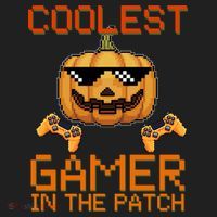 Coolest Gamer In The Patch Pumpkin Halloween Beanie thumb 2