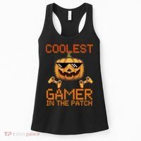 Coolest Gamer In The Patch Pumpkin Halloween Women's Tank Top thumb 0