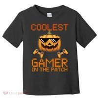 Coolest Gamer In The Patch Pumpkin Halloween Toddler T-Shirt thumb 0