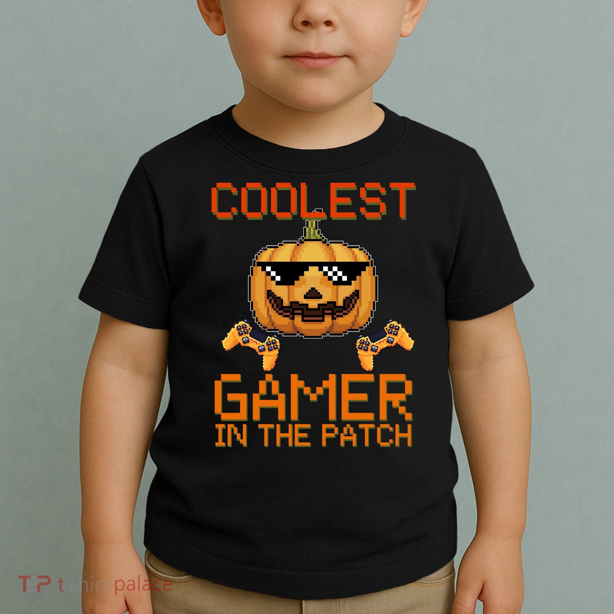 Coolest Gamer In The Patch Pumpkin Halloween Toddler T-Shirt