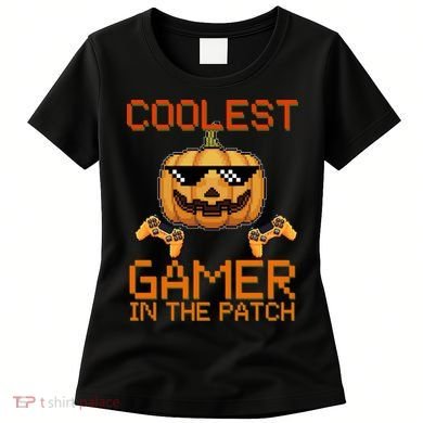 Coolest Gamer In The Patch Pumpkin Halloween Women's T-Shirt