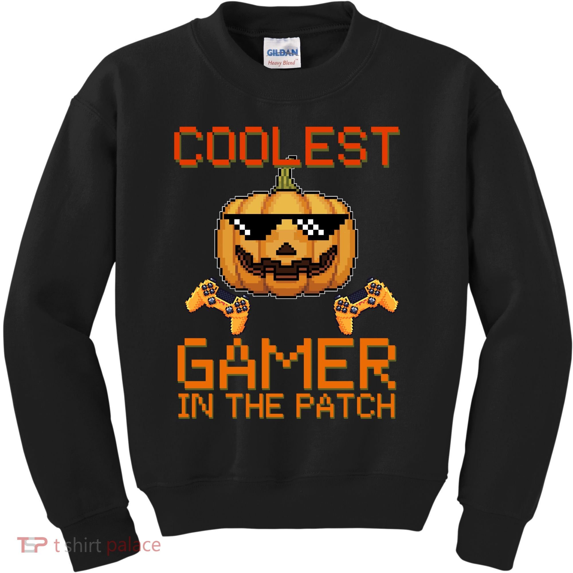Coolest Gamer In The Patch Pumpkin Halloween Kids Sweatshirt