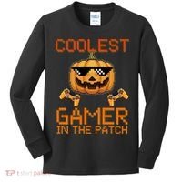 Coolest Gamer In The Patch Pumpkin Halloween Kids Long Sleeve Shirt thumb 0