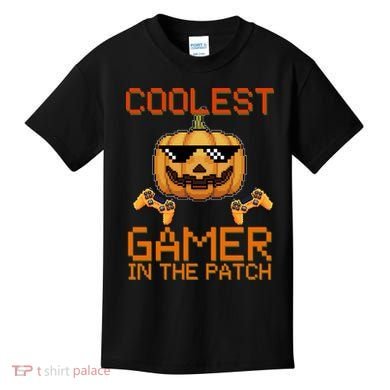 Coolest Gamer In The Patch Pumpkin Halloween Kids T-Shirt