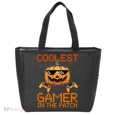 Coolest Gamer In The Patch Pumpkin Halloween Tote Bag