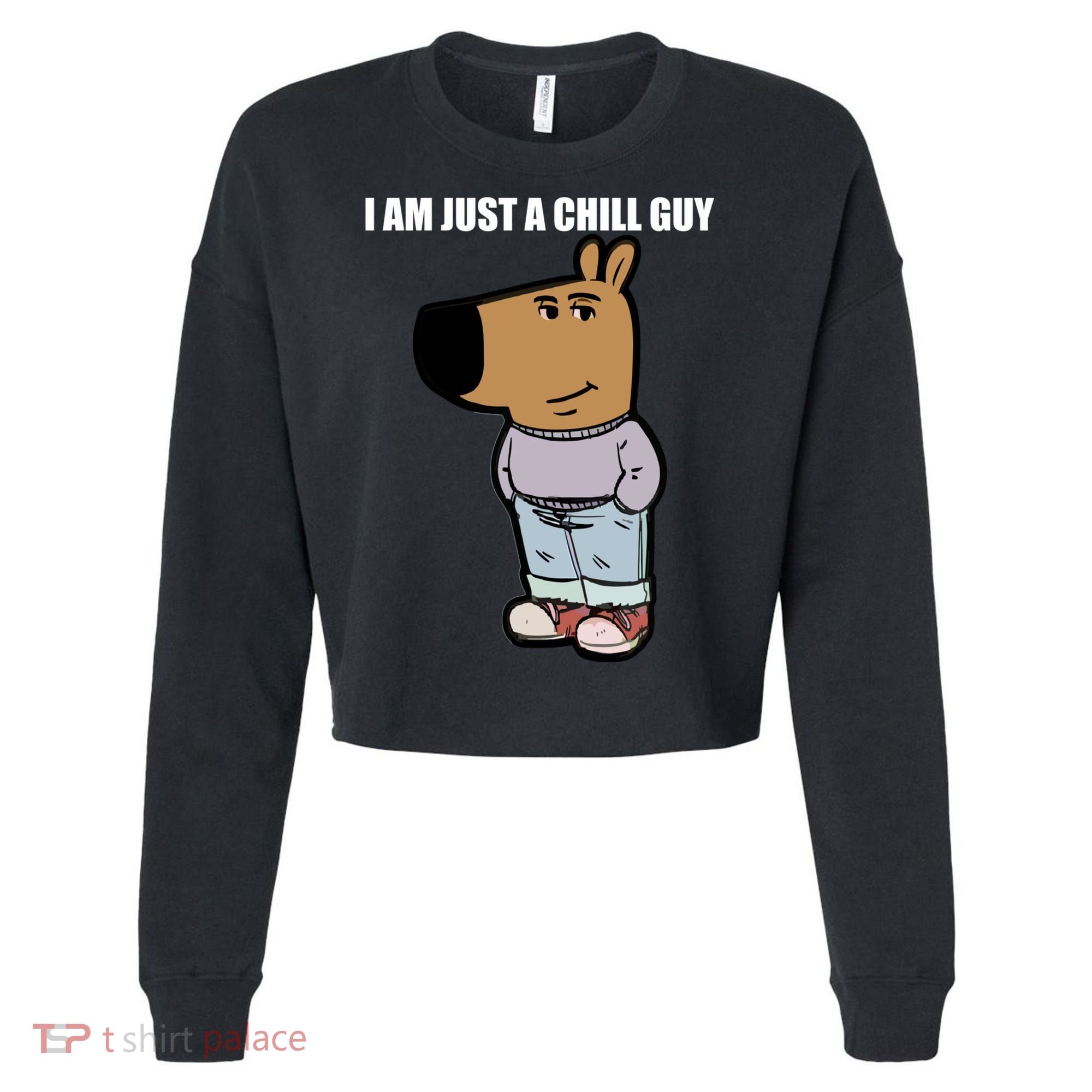 Chill Guy Cropped Pullover Crew