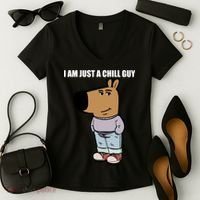 Chill Guy Women's V-Neck T-Shirt thumb 2