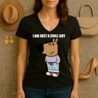 Chill Guy Women's V-Neck T-Shirt thumb 3