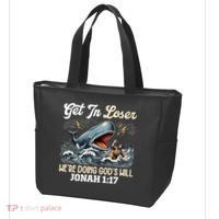 Christian Get In Loser We're Doing God's Will Bible Humor Tote Bag thumb 3