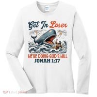 Christian Get In Loser We're Doing God's Will Bible Humor Women's Long Sleeve Shirt thumb 0