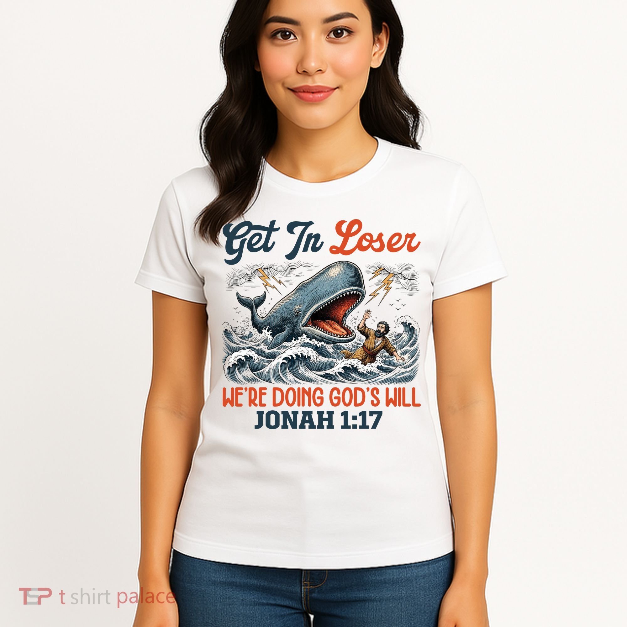 Christian Get In Loser We're Doing God's Will Bible Humor Women's T-Shirt