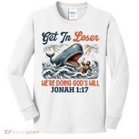 Christian Get In Loser We're Doing God's Will Bible Humor Kids Long Sleeve Shirt thumb 0