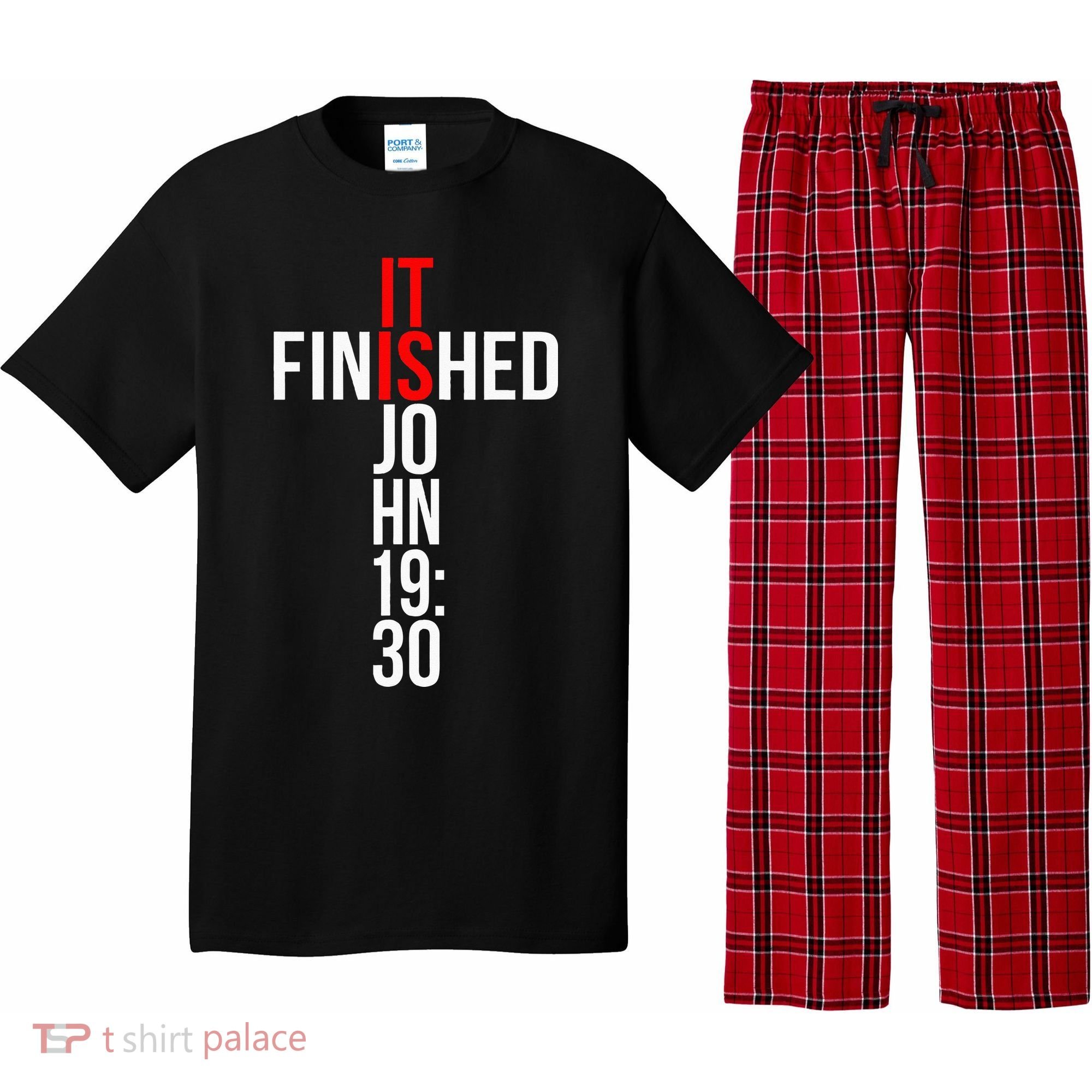 Christian Gift Idea It Is Finished Gospel Bible Verse Pajama Set