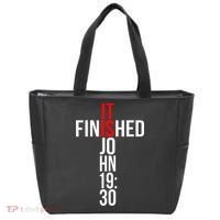 Christian Gift Idea It Is Finished Gospel Bible Verse Tote Bag thumb 0