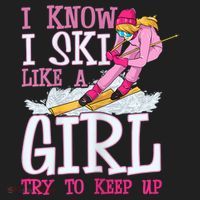 Cuet Gift I Ski Like A Girl Try To Keep Up Skier Funny Skiing Gift Beanie thumb 2