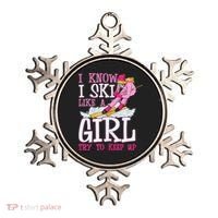 Cuet Gift I Ski Like A Girl Try To Keep Up Skier Funny Skiing Gift Ornament thumb 0