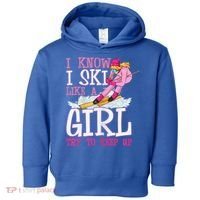 Cuet Gift I Ski Like A Girl Try To Keep Up Skier Funny Skiing Gift Toddler Hoodie thumb 0