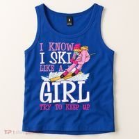 Cuet Gift I Ski Like A Girl Try To Keep Up Skier Funny Skiing Gift Tank Top thumb 2