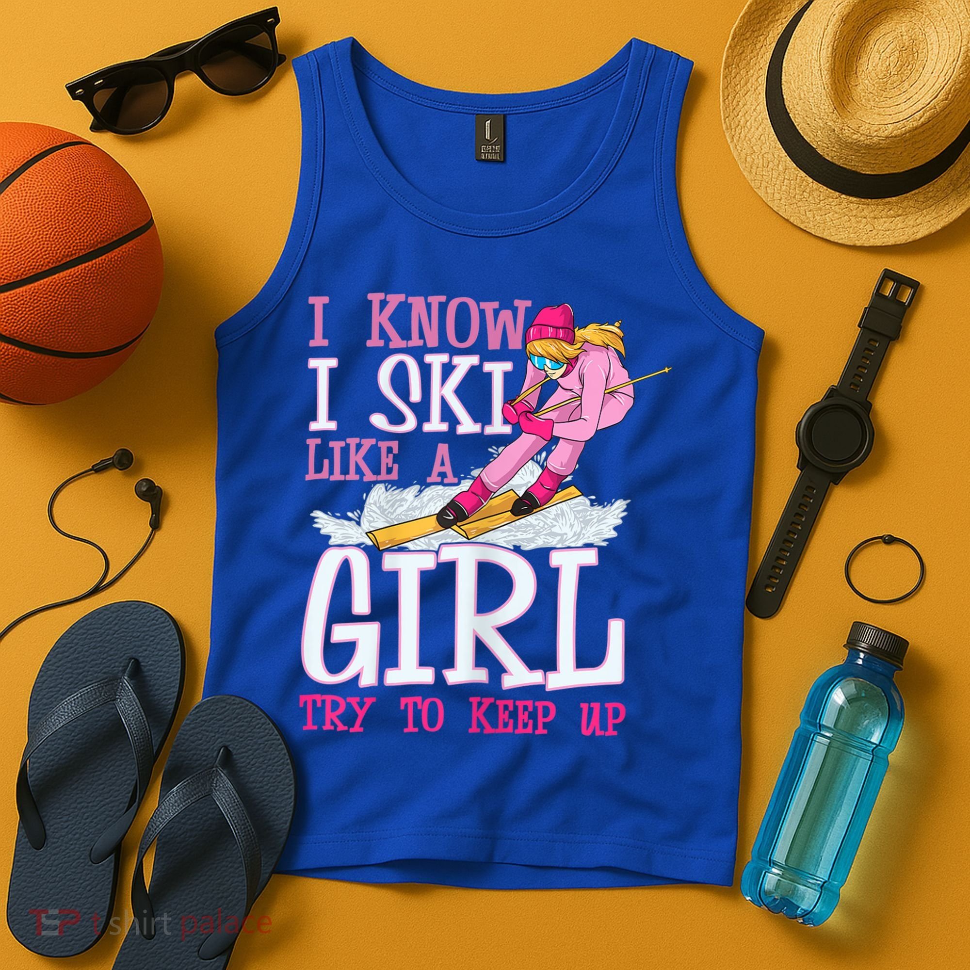 Cuet Gift I Ski Like A Girl Try To Keep Up Skier Funny Skiing Gift Tank Top