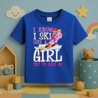 Cuet Gift I Ski Like A Girl Try To Keep Up Skier Funny Skiing Gift Toddler T-Shirt thumb 3