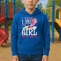 Cuet Gift I Ski Like A Girl Try To Keep Up Skier Funny Skiing Gift Kids Hoodie thumb 2