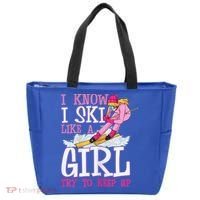 Cuet Gift I Ski Like A Girl Try To Keep Up Skier Funny Skiing Gift Tote Bag thumb 0