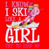 Cuet Gift I Ski Like A Girl Try To Keep Up Skier Funny Skiing Gift Santa Hat thumb 1