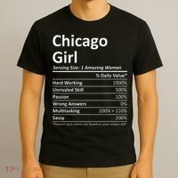 CHICAGO GIRL IL ILLINOIS Funny City Home Roots USA Gift T-Shirt thumb 3