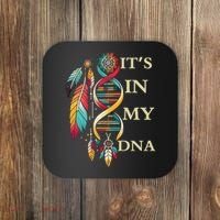  Cute Gift It's In My Dna Indigenous Native American Indian Day Coaster thumb 0