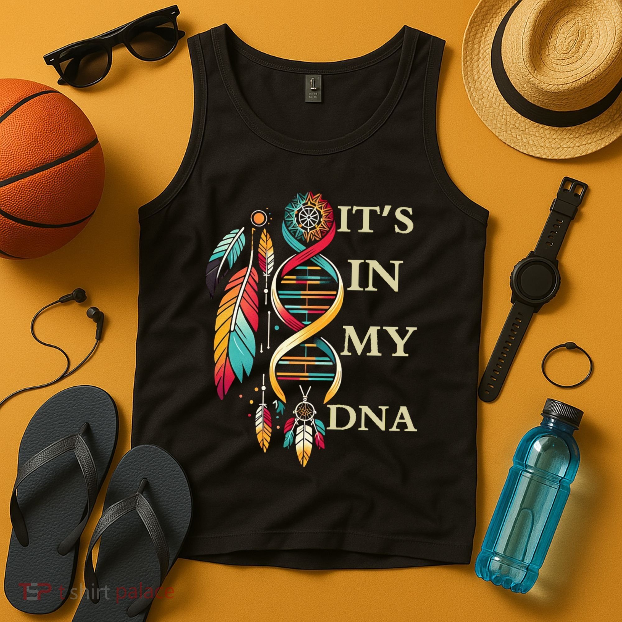  Cute Gift It's In My Dna Indigenous Native American Indian Day Tank Top
