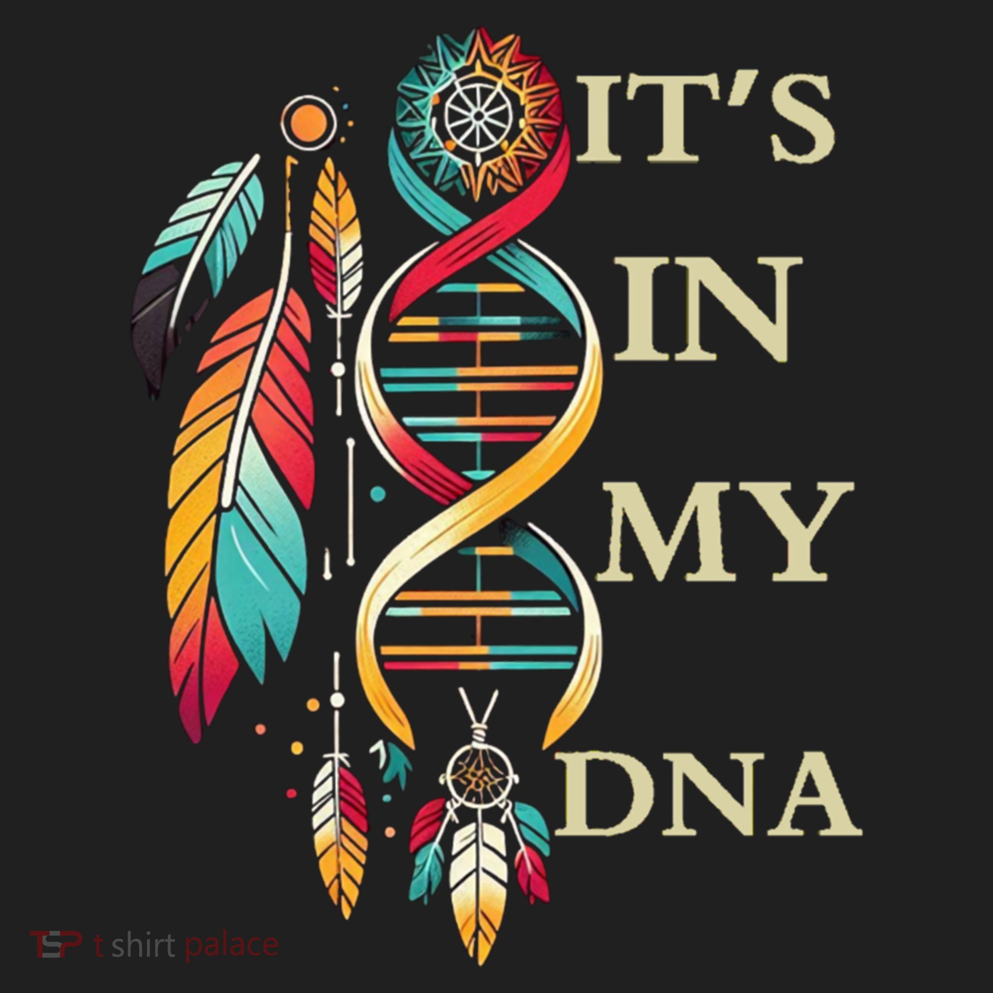  Cute Gift It's In My Dna Indigenous Native American Indian Day Golf Towel