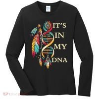  Cute Gift It's In My Dna Indigenous Native American Indian Day Women's Long Sleeve Shirt thumb 0