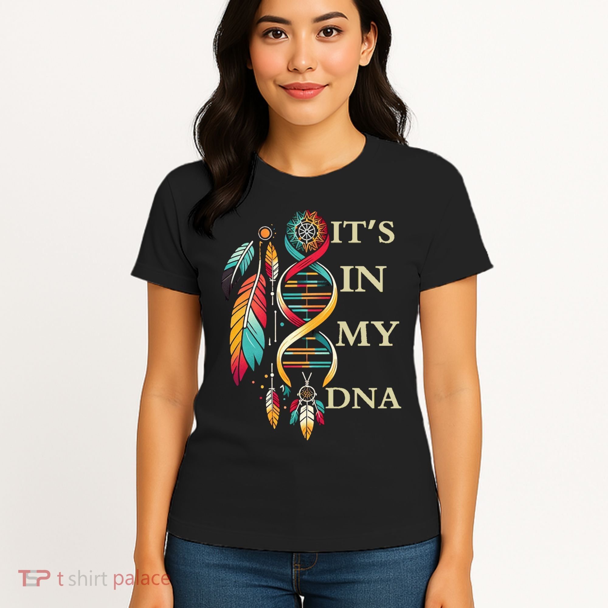  Cute Gift It's In My Dna Indigenous Native American Indian Day Women's T-Shirt