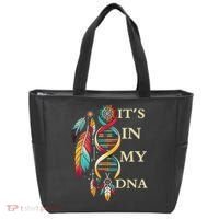  Cute Gift It's In My Dna Indigenous Native American Indian Day Tote Bag thumb 0